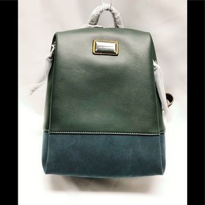 Dark green women's leather handbag